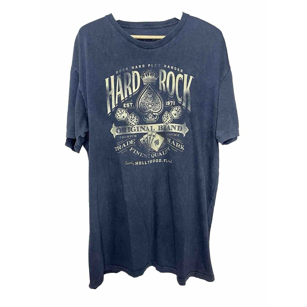 Hard Rock Cafe Hollywood T-Shirt XL Blue Guitar  Music Soft Graphic